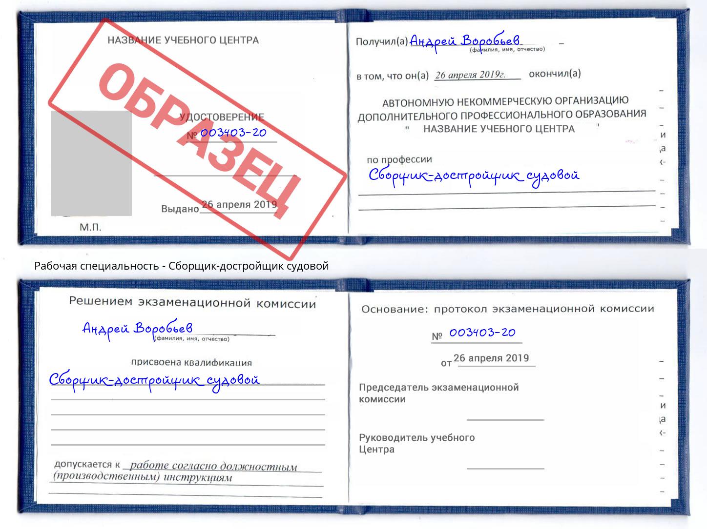 Сборщик-достройщик судовой Биробиджан