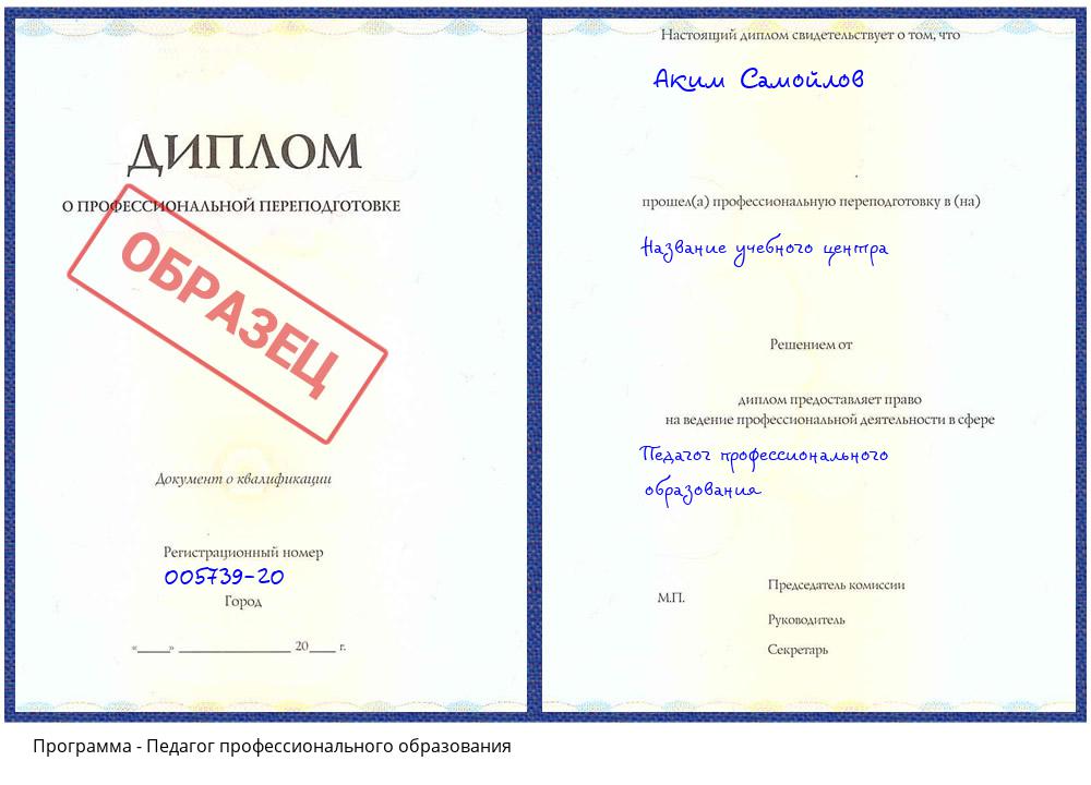 Педагог профессионального образования Биробиджан