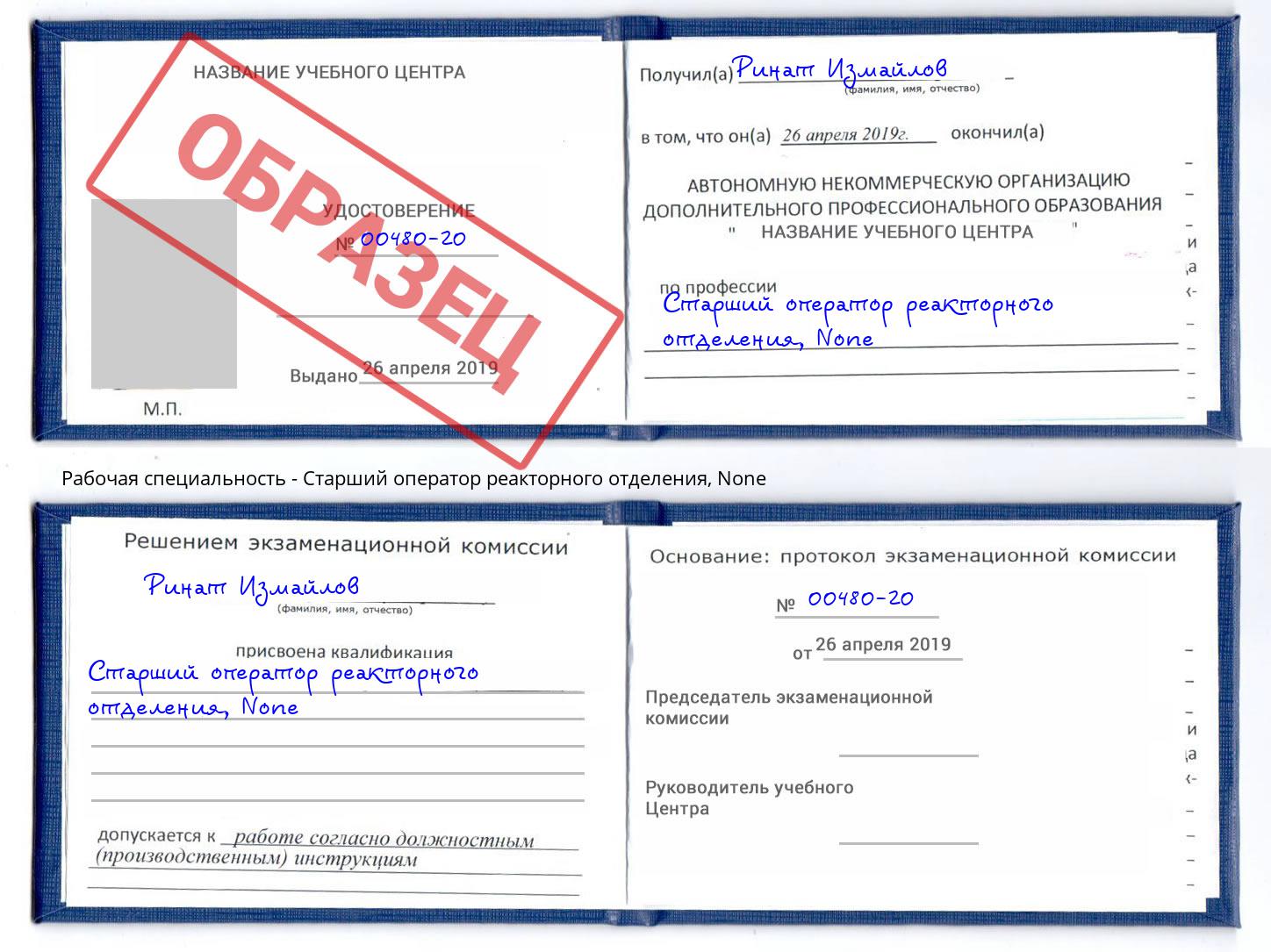 корочка None Старший оператор реакторного отделения Биробиджан
