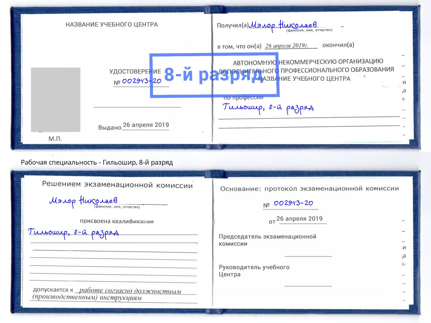 корочка 8-й разряд Гильошир Биробиджан
